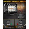 NAOEVO 4 Inch LED Pod Lights, White Amber Offroad Fog/Driving