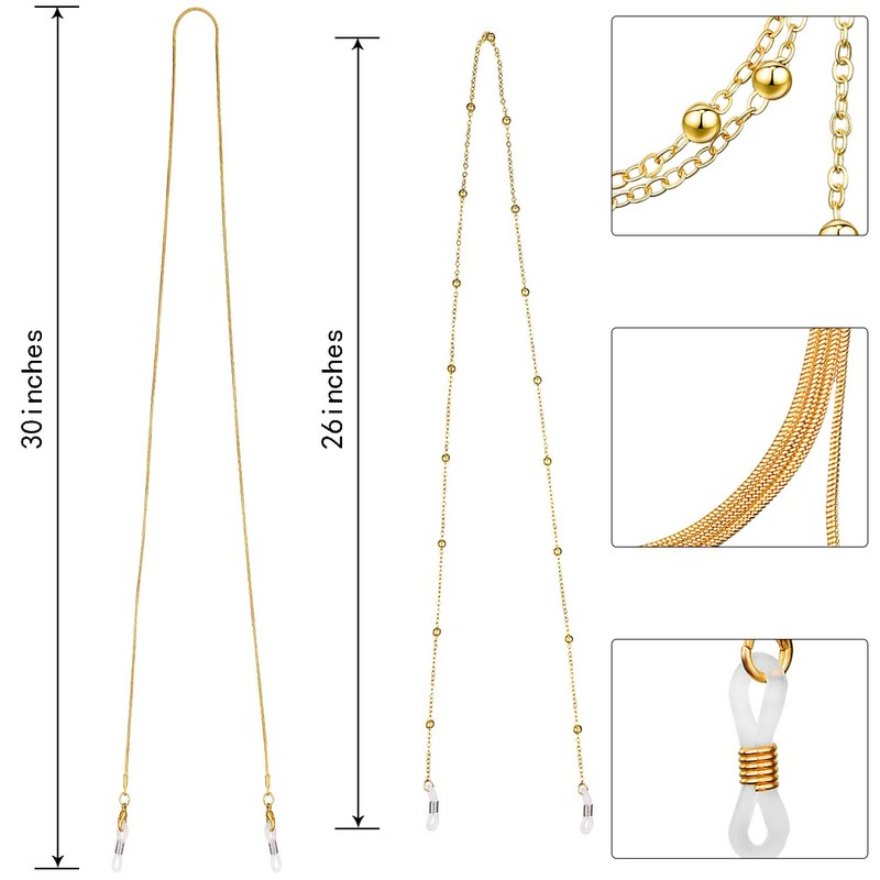 Frienda 6 Pieces Eyeglass Chains Elegant Eyewear Retainer Beaded Eyeglass