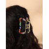 MINACHI Boho Hair Claw with Mixed Colorful Stone Chips, Handmade