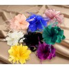 Z&X Women Feather Flower Fascinator Hat with Hair Clip Brooch