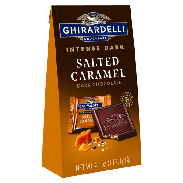 GHIRARDELLI Salted Caramel Intense Dark Medium Bag, 6 bags, 4.1 OZ Bag (Pack of 6)