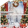 Raoycla Winter Christmas Shower Curtain, Window Snow Scene Glitter Xmas