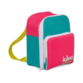 IGLOO Retro Square Lunch Bag - Jade - Insulated Cooler Bag with Shoulder Strap - Approx. 9 Litre Capacity - Space for 12 Cans