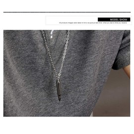 dsanbo Jewellery Bullet Pendant Necklace Stainless Steel Bullet Memorial Men's Women's Necklace