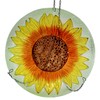 Songbird Essentials Sunflower Hanging Bird Bath, 13 Inch Colorful Glass