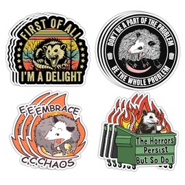12-Pack Possum Stickers - Don't Be A Part of The Problem Be The Whole Problem - Funny Opossum Decals for Phone, Laptop, Water Bottle, and Gift Decor - Waterproof, Weather-Resistant, 3x3