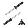 ALLCLEAN 3/16" x 3/4" Tri-Fold Rivets Assortment - 150Pcs,Black Tri-fold