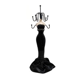 15" Mannequin Jewelry Stand Holder Sequin Jewlery Tree Organizer Display Black