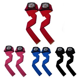 Jayefo Wrist Weight Lifting Straps – CrossFit Neoprene Padded Wrist Support, Training Hand Wraps Grip for Bodybuilding & Powerlifting, Deadlift & Gym Grip Straps for Workout | (Red Simple)