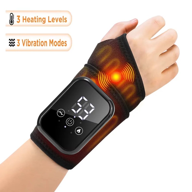 Rechargeable Heated Ankle & Wrist Wrap with Vibration Massage –
