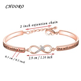 CHOORO Christian Bracelet Gift Religious Jewelry Psalm 46:5 God is Within Her She Will Not Fall Bracelet Bible Verse Bracelet Gift for Daughter Best Friends Gift (God is Within Her br RG)