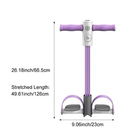 Abdominal Trainer, Sit-Up Training Equipment, 6 Tubes Fitness Elastic Pull Rope, Tension Rope Pull Up Pilate Foot Pedal Resistance Band Workout Tool Ab Shaper(Purple)