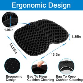 LeongLzt Thick Anti-Slip Kayak Seat Cushion, Boat Canoe Non-Slip Waterproof Kayak Gel Cushion Seat Pad