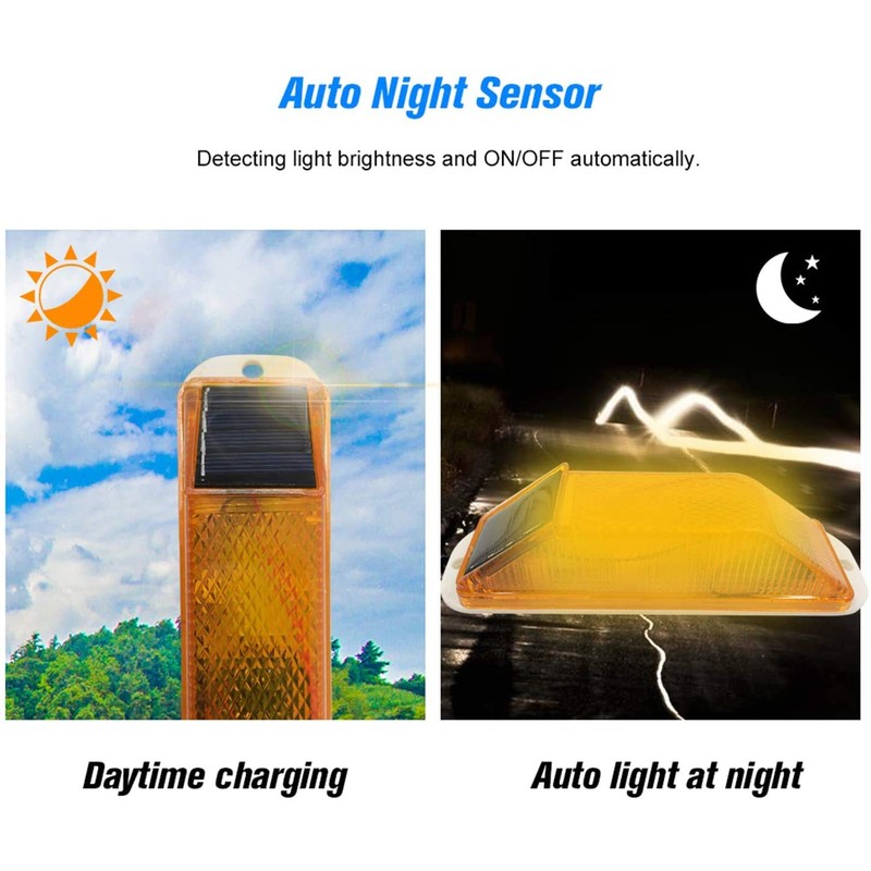 RISOON Solar Strobe Warning Light: Sensitive LED Warning Lamp High