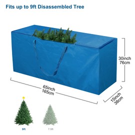 Christmas Tree Storage Bag - Fits 7.5FT Tall Christmas Trees - Heavy Duty Oxford Fabric Xmas Tree Bag Waterproof with Durable Reinforced Handles & Zippers