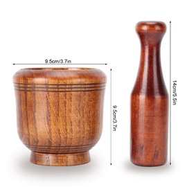 Wooden Grinding Bowl, Wooden Mortar and Pestle, Household Kitchen Manual Garlic Masher Ginger Spices Grinder Pestle Set Mashing Bowl Seasonings Pill Crusher Utensils Birthday Housewarming Gift Ideas