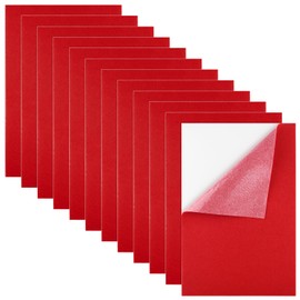 Morcheiong 12 Pcs Self Adhesive Felt Sheet Soft Felt Sheets with Adhesive Backing for Art Project and Sewing DIY Craft(11.8"x7.9"/30x20cm)- Red