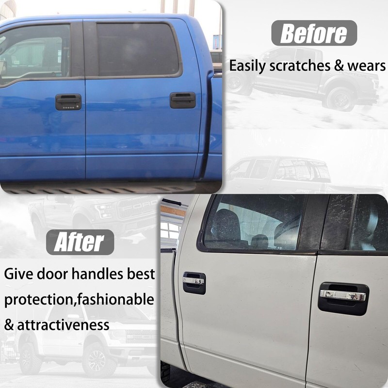 AUCERAMIC Chrome Door Handle Cover Fit for 2004-2014 Ford F150