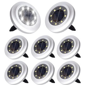 Solar Lights,Solar Lights Outdoor Garden,8 Pack Solar Ground Lights,Waterproof Solar Garden Lights for Lawn Pathway Yard Landscape Walkway(White Light)