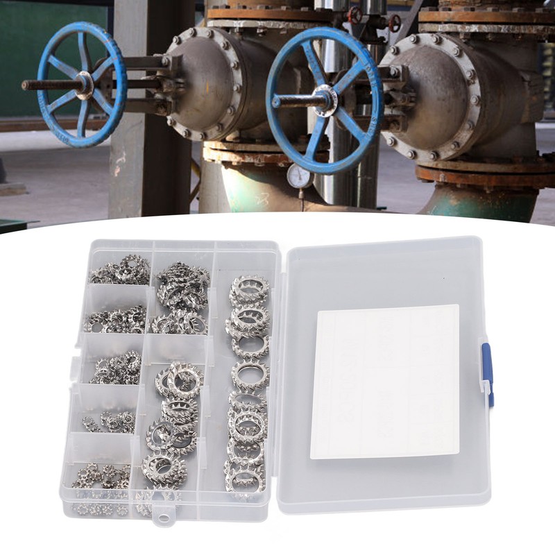300Pcs External Tooth Star Lock Washer Stainless Steel Starlock Washer