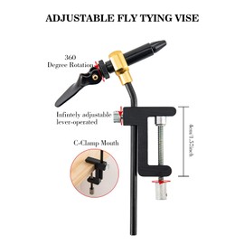 Goture Fly Tying Vise Kit - Fly Tying Vise, Bobbin, Threader, Scissors, Whip Finisher, Materials - Fly Tying Tools Set Assortment with Water-Resist Gear Bag