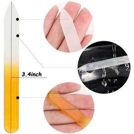 12 Pieces Glass Nail Files for Acrylic Nails， Double Sided Emery Boards for Acrylic Nails Fingernail Files Kit Multicolored