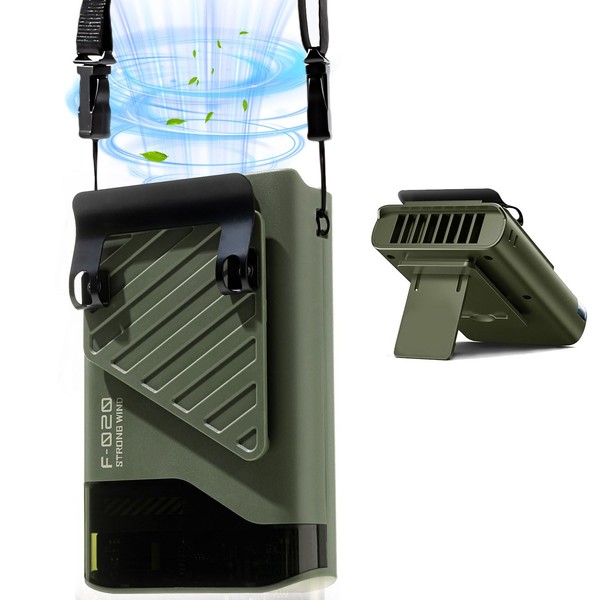 LAZZAROU 2025 AI Portable Fan,5-Speed 10000RPM Strong Airflow,Personal Waist Fan