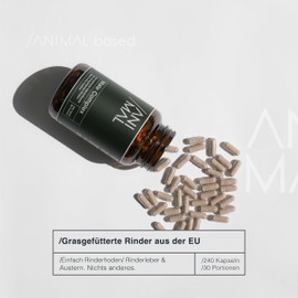 ANIMAL BASED Beef Testicles Capsules [Pack of 240] - Grass-Fed Beef Liver, Beef Testicles & Oysters - Vitamin A (Retinol), Zinc, Vitamin B12 & Copper - High Bioavailability