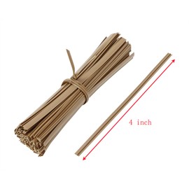 ONLYKXY 100 Pieces 4 Inch Plastic Twist Ties, Bread Twist Ties, Candy Ties for Bags (Light Brown)