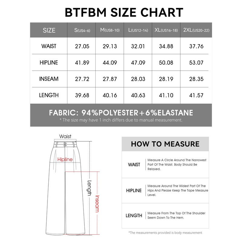 BTFBM Women Wide Leg Dress Pants 2025 High Waisted Button