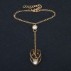 Pulsera Arnés Con Cadenita Y Anillo Cristales Zirconia
