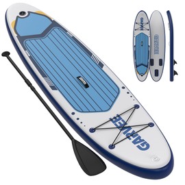 Inflatable Stand Up Paddle Board, 10'6" Inflatable Paddle Boards with Premium Accessories, Non-Slip EVA Deck, Ultra-Light Carry Bag Pump, Meander SUP for Youth & Adults