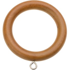 Jasmine Waldorf Wooden Curtain Pole Rings Pack of 6 (Teak Effect, 6)