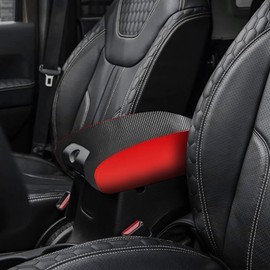 XYHGM - Funda para reposabrazos de consola central para Jeep Wrangler JK 2011, 2012, 2013, 2014, 2015, 2016, 2017, accesorios de piel, cubierta de la tapa de la caja de reposabrazos, protector de