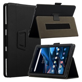 KZIOACSH Tablet Case for Blackview Tab 10 WiFi, Full Coverage Adjustable Folding Stand Protective Cover Auto Sleep/Wake Folio PU Leather Cover with with Pencil Holder and Wrist Strap,Black