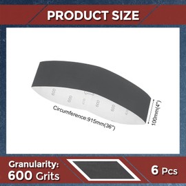 Kozelo 6 Pack Sanding Belts 4 x 36 Inch 600 Grit Silicon Carbide Abrasive Belt Sander Paper for Belt Sander Metal Grinding Wood Working Weld Rust Removal