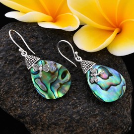 Shop LC 925 Sterling Silver Abalone Shell Dangle Drop Earrings Stylish Unique Fashion Prom Beach Jewelry for Women Costume Jewelry for Women Birthday Gifts