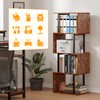 Furologee 5-Tier Bookshelf, S-Shaped Geometric Bookcase, Narrow Freestanding Display Shelves,