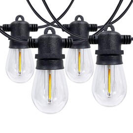 NICONIK S14 LED Outdoor String Lights, 39Ft Outdoor Patio Lights, 12 Shatterproof S14 Bulbs, Outdoor IP65 Waterproof Outside Lights for Vintage Backyard Lights