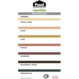 Ponal Ponal Parkett & Laminat Fugenfller Eiche, elastische Fugenmasse fr Anschluss- und Dehnungsfugen, l?semittel-, wasser- und silikonfreie Dichtmasse, 1x280ml Kartusche