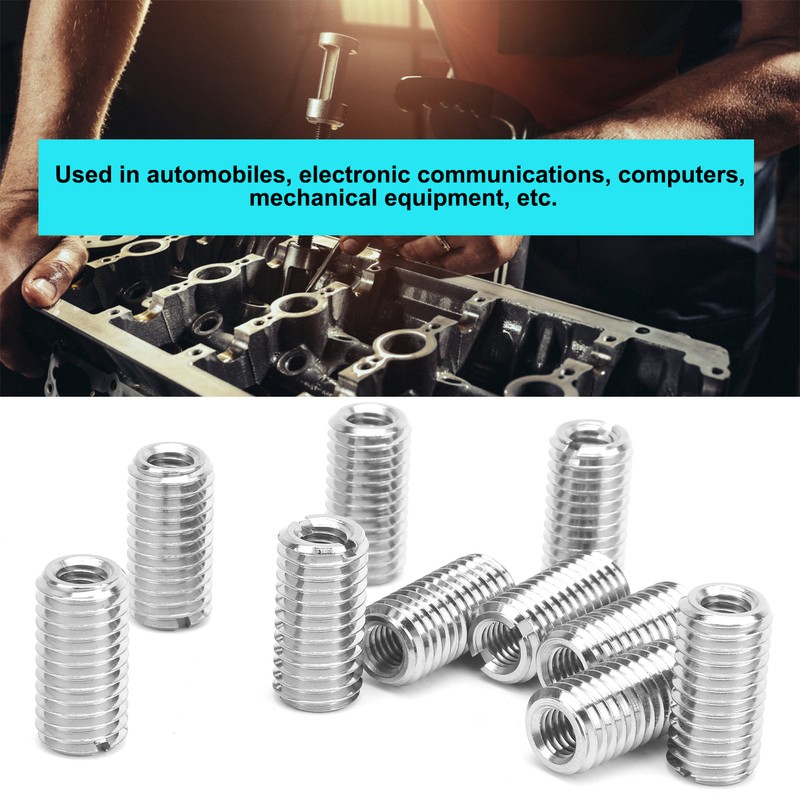 10Pcs Repair Nut Slotted Stainless Steel Thread Extension Reduce Sleeve