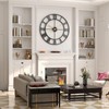 WGWART 24" Large Black Roman Numeral Wall Clock, Silent Battery