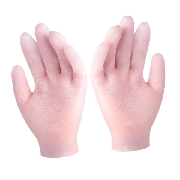 Healeved Moisturizing Non-slip Gloves for Men Dry Hand Care Pink