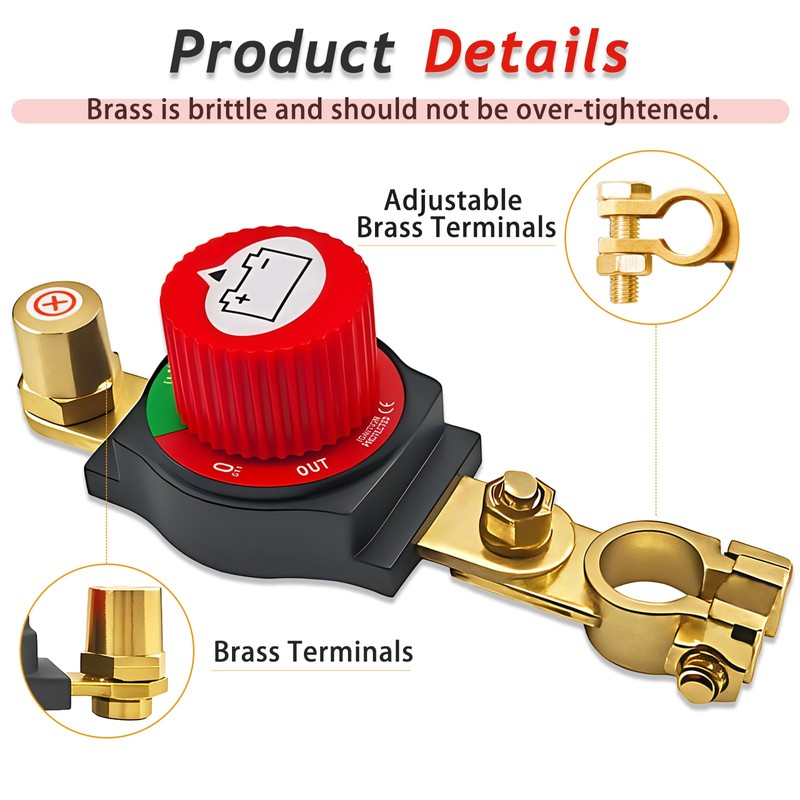2025 New Top Post Battery Disconnect Switch,12-48V Car Battery Kill