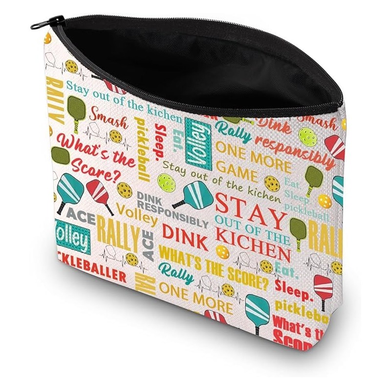 PXTIDY Pickleball Gift Pickleball Characters Makeup Bag Pickleball Player Makeup