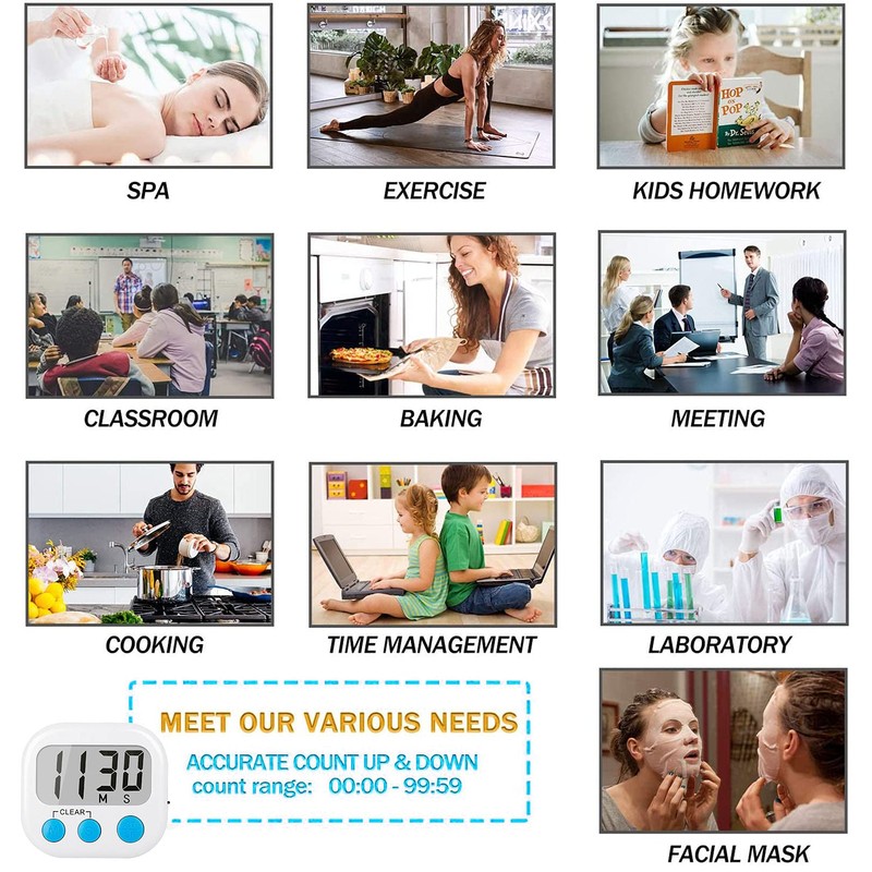 2 Pack Classroom Timers for Teachers Kids Large Magnetic Digital