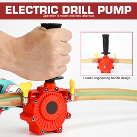 Electric Drill Pump for Water, Newly Upgraded Configuration with Hand Shank, with Instruction, Drill Powered Transfer Pump, Quick Pumping Speed, Small Water Pump for Home Outdoor Applications