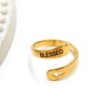 Tobestu Stainless Steel Blessed Ring - Gold Plated Opened Rings