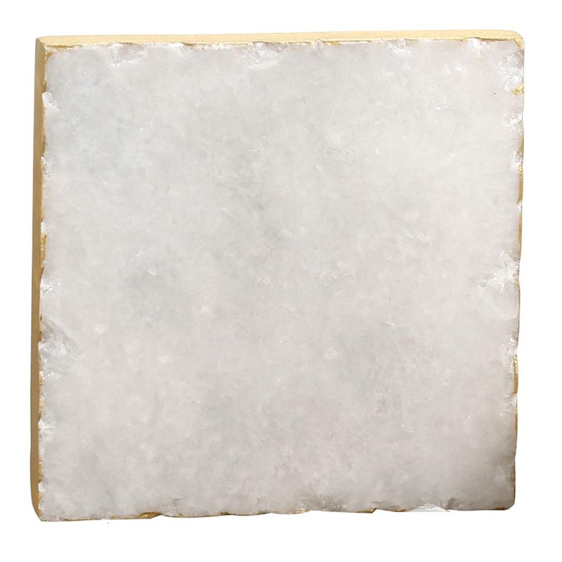 Thirstystone Square White Marble/Gold Edged Coasters (Set of 4), Multicolor