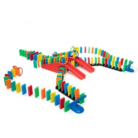 Bulk Dominoes Kinetic Domino Kit | Dominoes Set, STEM STEAM Small Toys, Family Games for Kids, Kids Toys and Games, Building, Toppling, Chain Reaction Sets (143pc)